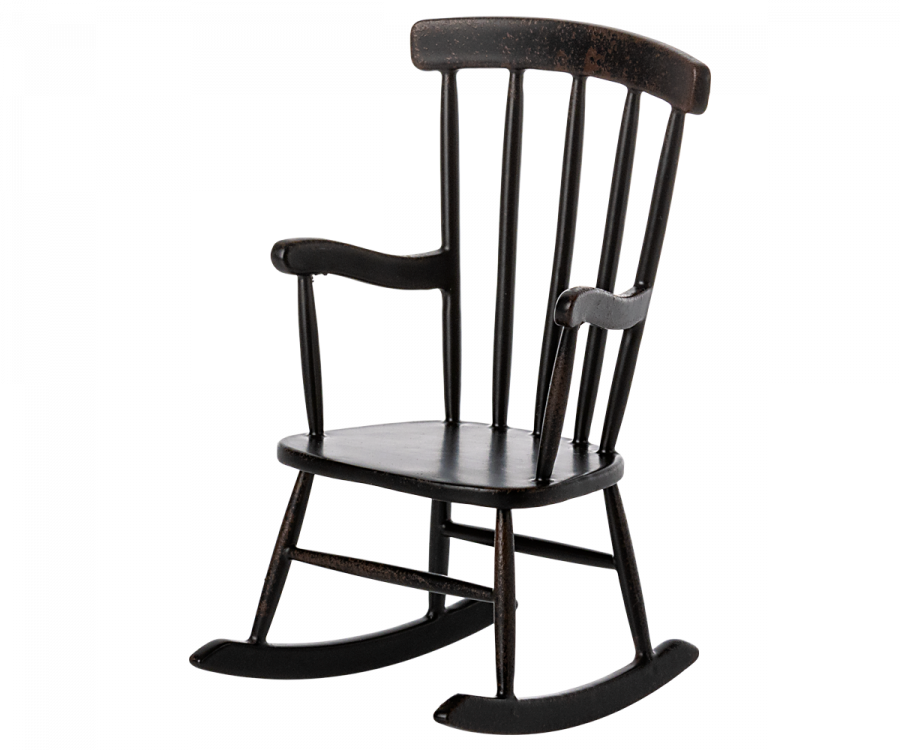 Maileg Rocking Chair, Mouse - Anthracite (Ships In November)