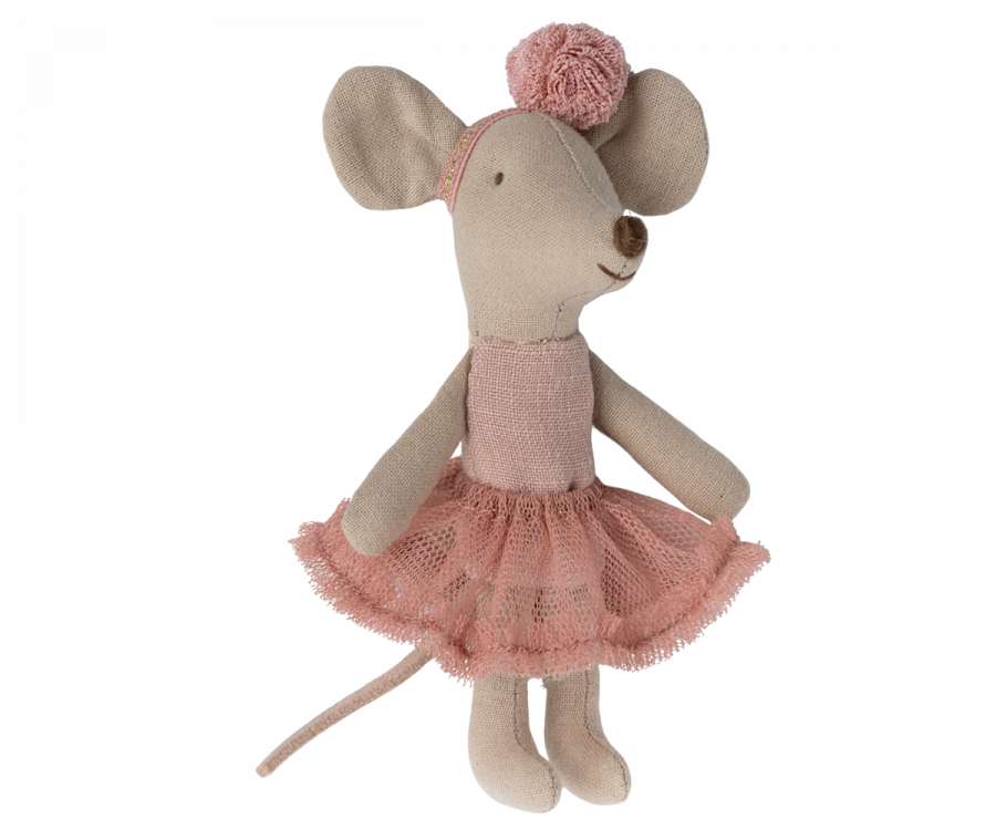 Maileg Ballerina Mouse, Little Sister - Rose(Ships In November)