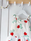 Le Petit Elle Original JoJo Playsuit / Vintage Cream Flocked Strawberry