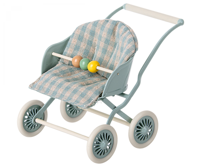 Maileg Stroller, Baby Mice - Mint (Ships In April)