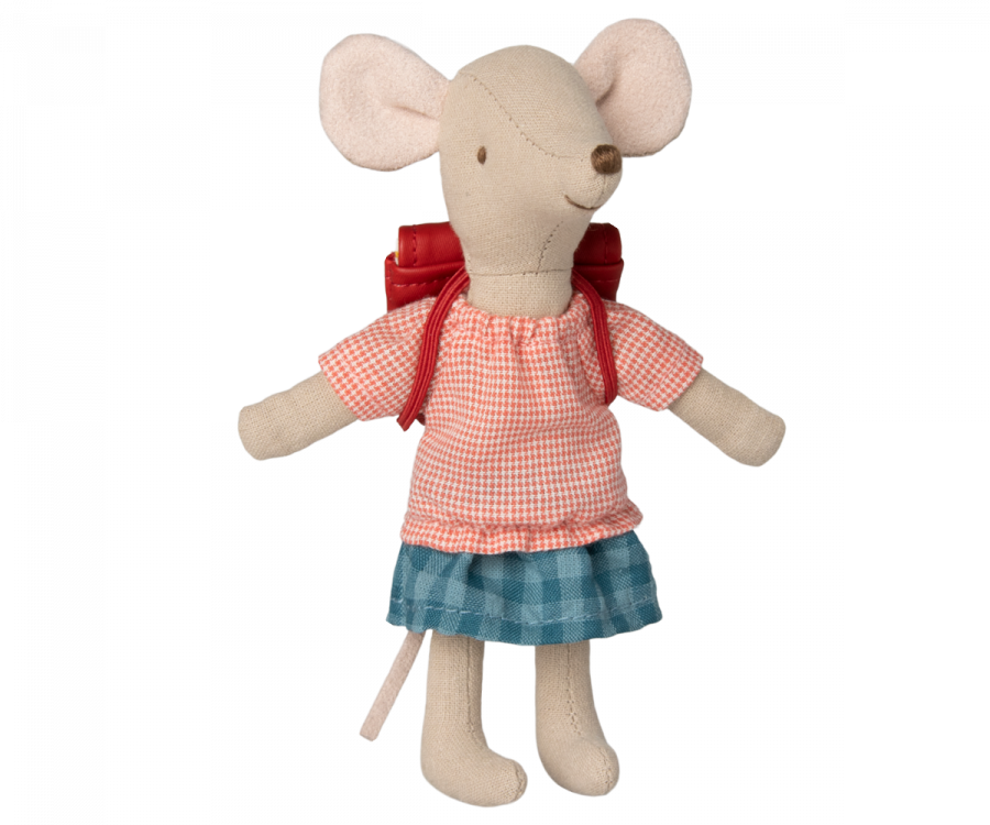 Maileg Tricycle mouse, Big Sister W/Bag - Red