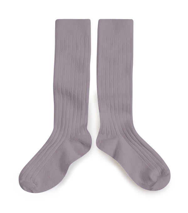 Collegien Ribbed Knee High Socks / Glycine du Japon