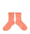 Collegien Ribbed Lace Trim Ankle Socks / Flamant De Camargue